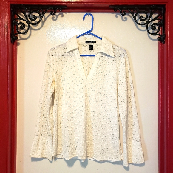 Willi Smith Tops - Willie Smith LG White Top W/ Zipper On The Side